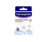 Hansaplast Aqua Protect Pansements ronds (24 bandes), pansements imperméables en matériau respirant et Bacteria Shield, pansements avec adhérence extra forte et doux pour la peau