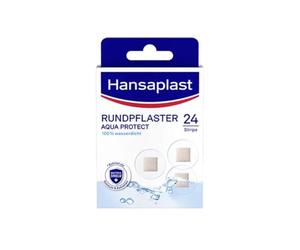 Hansaplast Aqua Protect Pansements ronds (24 bandes), pansements imperméables en matériau respirant et Bacteria Shield, pansements avec adhérence extra forte et doux pour la peau