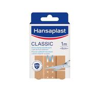 HANSAPLAST CLASSIC - Pansements Classic - Bandes à Découper - Pour Les Petites Plaies - Résistants à L'eau - Pouvoir Adhésif Elevé - Laisse Respirer la Peau - 10 Bandes 10 x 6 cm