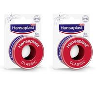 Hansaplast CLASSIC Sparadraps de 5 m x 2,5 cm, Sparadrap médical pour fixer efficacement les bandages, Pansement adhésif déchirable à la main (Lot de 2)