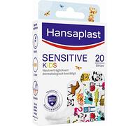 Hansaplast Kinderpflaster Sensitive (20 Strips), Wundpflaster mit niedlichen Tiermotiven zum Aufmuntern, schmerzlos zu entfernendes Pflaster Set