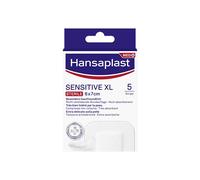 Hansaplast Lot de 5 pansements Sensitive XL Stérile 6 x 7 cm | Pansements de protection solide pour plaies de taille moyenne et grande, doux et respirant, amovible sans gêne