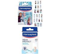 HANSAPLAST pansement pour enfants La Reine des Neiges 2 (1 x20), Pansements colorés et prédécoupés + AQUA PROTECT 40