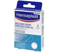 HANSAPLAST - 3 Pansements Hydrocolloïdes Second Skin Protection - Cicatrisation Rapide - Tenue Extra-Forte 72H - 100% Imperméables - Ultra-Fins & Flexibles - Transparents - 6 x 7 cm