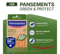 Hansaplast Pansements Plaies Green & Protect x20 2 Tailles