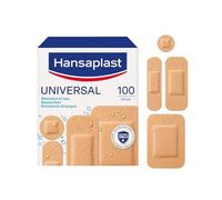 HANSAPLAST Pansements Prédécoupés Universal, 100 unités | Pansements prédécoupés, résistants à l’eau, protègent les plaies des bactéries, différentes tailles, compresse protectrice