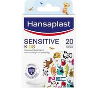 Hansaplast Kinderpflaster Sensitive (20 Strips), Wundpflaster mit niedlichen Tiermotiven zum Aufmuntern, schmerzlos zu entfernendes Pflaster Set