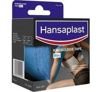 HANSAPLAST Bande de kinésiologie (5 cm x 5 m), Bande strapping de soutien des muscles et articulations, Bande adhésive respirante et résistante à l’eau idéale pour sportifs - Bleue