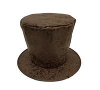 Hansber Chapeau Magicien Halloween Funky Chapeau Magicien Festif Steampunk Cylindre Élégant Festif Vintage Cylindre Rave Brun Taille unique