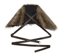 Hansber Écharpe En Faux Fourrure Viking Pour Hommes Manteau Fourru Médiéval Capuche Écharpe Dépaule Costume Barbare Col Un brun Taille unique