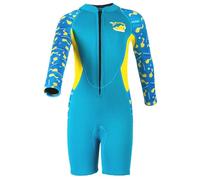 Hansber Enfants Garçons Combinaisons Néoprène Shorty Mm Manches Longues Zip Floral Une Pièce Maillots De Bain Sportifs Bleu 2-4 Ans