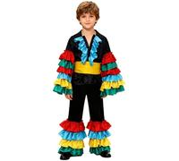 Hansber Ensemble De Pièces pour Garçons en Style Matador Espagnol Chemise À Volants Haut À Manches Campanes avec Pantalon De Danse Coloré 7-8 Ans