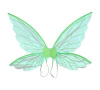 Hansber Fee Costume Ensemble Ailes D Elfe Scintillantes Transparentes Guirlande De Fleurs Et Baguette Magique Etoilee Pour Halloween Vert Taille unique