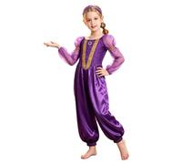 Hansber Fille Costume De Princesse Arabe Indienne Robe Danse Du Ventre Violet 15-16 ans