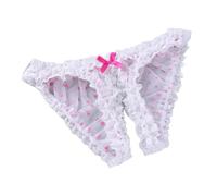 Hansber Hommes Satin Tanga Ouvert Slips Transparent Sousvêtements Hommes Bikini Slips Sousvêtements Mxl Rose XL