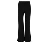 Hansber Jazz pour Enfants Pantalon De Danse pour Jeunes Filles Latin Standard Taille Haute Pantalon Large Jambe Unicolore Leggings Tenue De Danse Noir 10 Ans