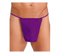 Hansber String Tanga Japonais pour Hommes T Back Dos sous-vêtements Kabuki Japonais Sumo Slip Tenue De Fête Clubwear Violet M