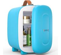 Hansburg Mini réfrigérateur pour chambre à coucher, soin de la peau, refroidisseur et réchauffeur portable 4 litres/6 canettes avec option 12 V AC/DC/USB pour nourriture, boissons, maquillage,