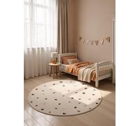 Hanse Home Adventures Tapis pour enfant - Confettis à pois - Rond - Design moderne - Tapis de jeu - Tapis d'éveil pour garçon et fille - Pour chambre d'enfant, chambre d'adolescent - Crème multicolore