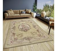 Hanse Home Asmaa Design - Tapis Oriental - Tissé à Plat - Motif Floral Vintage - Dessous antidérapant - Tissé de qualité supérieure - pour Salon, Chambre à Coucher, Salle à Manger, Couloir - Beige