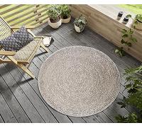 HANSE Home Desert - Tapis d'intérieur et d'extérieur Rond - Moderne - Résistant aux intempéries et imperméable - À Tissage Plat - pour Salon, Couloir, terrasse, Jardin, Balcon - Crème Beige, 160 cm