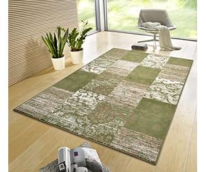 HANSE Home Gloria Tapis 160 x 230 cm - Tapis de Salon Multicolore Moderne en Velours pour Chambre à Coucher, Couloir, Salle à Manger, Chambre d'enfant, Salon, Cuisine - Vert crème