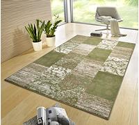 HANSE Home Gloria Tapis 80 x 150 cm - Tapis de Salon Multicolore Moderne en Velours - pour Couloir, Salle à Manger, Chambre à Coucher, Chambre d'enfant, Salon, Cuisine - Crème Verte