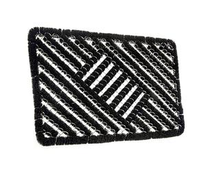 Hanse Home Grid Brushes Paillasson Coco et Caoutchouc, 40 x 60 cm, antidérapant, pour l'intérieur et l'extérieur, avec brosses à Noix de Coco, résistant aux intempéries, pour l'extérieur - Noir