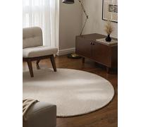 Hanse Home Hygge Skandi Tapis de Salon Naturel Rond en Laine touffetée à la Main pour Salon, Chambre à Coucher, Salle à Manger, Couloir Blanc Naturel, Ø 150 cm