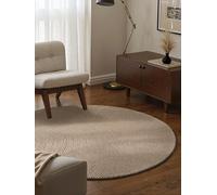 Hanse Home Hygge Skandi Tapis de Salon Naturel Rond touffeté à la Main en Laine pour Salon, Chambre à Coucher, Salle à Manger, Couloir - Beige Clair - Diamètre 120 cm