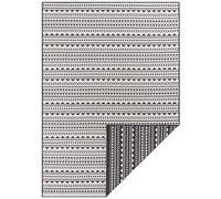 Hanse Home Indio Tapis réversible en tissu plat pour l'intérieur et l'extérieur (100 % polypropylène, résistant aux UV et aux intempéries, convient au chauffage au sol), dimensions : 120 x 170 cm, couleur : noir/crème