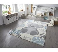 HANSE Home Koala Tapis pour Chambre d'enfant - Tapis de Jeu à Poils Courts - Moderne - Motif Route de Jeu - Poils Doux - Facile d'entretien - Crème - 120 x 170 cm