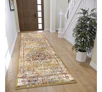 Hanse Home Maderno Tapis Oriental, Classique, Tissage serré, avec Ornements, Look Vintage, Poils Courts et Doux, pour Chambre à Coucher, Salle à Manger, Salon, Couloir - Doré - 80 x 240 cm