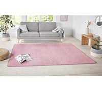 Hanse Home Nasty - Tapis de Couloir - Moelleux à Poils Courts - Couleur Unie - pour Salle à Manger, Salon, Chambre d'enfant, Couloir, Chambre à Coucher, Cuisine - Uni - Rose Clair - 80 x 150 cm
