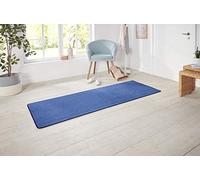 HANSE Home Nasty - Tapis de Couloir - Moelleux à Poils Courts - Couleur Unie - pour Salle à Manger, Salon, Chambre d'enfant, Couloir, Chambre à Coucher, Cuisine - Bleu uni - 80 x 300 cm