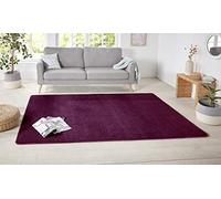 Hanse Home Nasty - Tapis de Couloir - Moelleux à Poils Courts - Couleur Unie - pour Salle à Manger, Salon, Chambre d'enfant, Couloir, Chambre à Coucher, Cuisine - Uni - Mûre - 80 x 150 cm