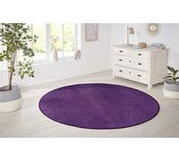 Hanse Home Nasty - Tapis de Salon à Poils Courts et Moelleux - Couleur Unie - pour Salle à Manger, Salon, Chambre d'enfant, Couloir, Chambre à Coucher, Cuisine - Violet uni - 133 cm