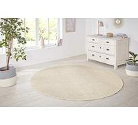 Hanse Home Nasty - Tapis de Salon à Poils Courts et Moelleux - Couleur Unie - pour Salle à Manger, Salon, Chambre d'enfant, Couloir, Chambre à Coucher, Cuisine - Uni crème, 133 cm