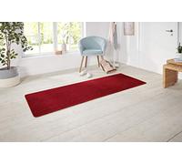 HANSE Home Nasty Tapis Moelleux à Poils Courts - Couleur Unie - pour Salle à Manger, Salon, Chambre d'enfant, Couloir, Chambre à Coucher, Cuisine - Rouge uni - 80 x 300 cm