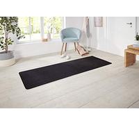 HANSE Home Nasty Tapis Moelleux à Poils Courts - Couleur Unie - pour Salle à Manger, Salon, Chambre d'enfant, Couloir, Chambre à Coucher, Cuisine - Noir uni - 80 x 300 cm
