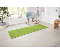 HANSE Home Nasty - Tapis Moelleux à Poils Courts - Couleur Unie - pour Salle à Manger, Salon, Chambre d'enfant, Couloir, Chambre à Coucher, Cuisine - Vert uni, 80 x 300 cm