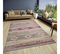 Hanse Home Necla Tapis bohème, tissé à Plat, Style bohème, Dessous antidérapant, Motif géométrique Vintage, tissé de qualité supérieure, pour Salon, Chambre à Coucher, Salle à Manger, Couloir,