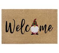 Hanse Home Paillasson de Noël - en Coco - 45 x 70 cm - Antidérapant - Naturel - pour l'intérieur - avec Inscription Welcome - Lutin - pour entrée et extérieur Couvert