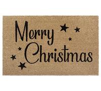 Hanse Home Paillasson de Noël en Coco - 45 x 70 cm - Antidérapant - Naturel - pour l'intérieur - Paillasson en Coco - pour entrée et extérieur Couvert, Merry Christmas