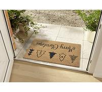 HANSE Home Paillasson de Noël en Coco pour l'intérieur et l'extérieur - Paillasson en Coco Naturel - Résistant aux intempéries et antidérapant - pour Couloir, terrasse, entrée - 45 x 75 cm