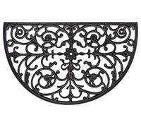 Hanse Home Paillasson en Caoutchouc, pour l'intérieur et l'extérieur, 45 x 75 cm, Semi-Circulaire, Aspect Fonte, résistant aux intempéries, antidérapant, pour l'entrée et l'extérieur, Noir