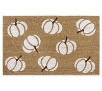 HANSE Home Paillasson en Coco d'halloween pour l'intérieur - Naturel, Citrouille et Blanc - Antidérapant - pour Couloir, terrasse, entrée - 45 x 75 cm