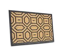 Hanse Home Paillasson en Coco et Caoutchouc pour l'intérieur et l'extérieur - Naturel, Motif géométrique - Résistant aux intempéries et antidérapant - pour Couloir, terrasse, entrée - 45 x 75 cm