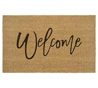 Hanse Home Paillasson en Coco pour l'intérieur - 45 x 75 cm - Paillasson en Coco - Design Welcome - Antidérapant - pour entrée et extérieur Couvert - Naturel