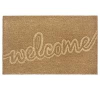 HANSE Home Paillasson en Coco pour l'intérieur - 45 x 75 cm - Paillasson en Coco - Design Welcome - Antidérapant - pour entrée et extérieur Couvert - Naturel